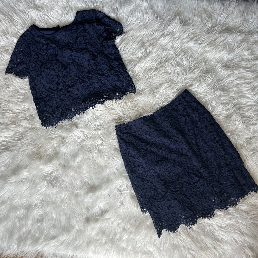 Lulu's Blue Mini Pencil Skirt Set